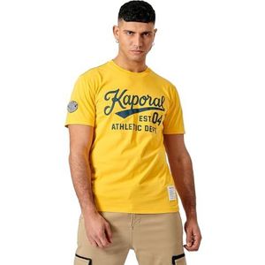Kaporal, T-shirt, model Barel, heren, geel, XL, regular fit, korte mouwen, ronde hals, Geel, XL