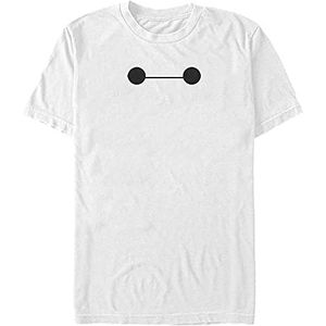 Disney Heren Baymax Face T-shirt, wit, XXXL