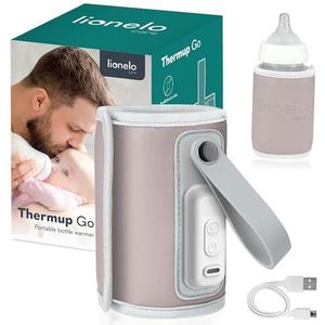 LIONELO Thermup Go Draagbare flessenwarmer met temperatuurbehoud, Gevoed via de USB-kabel, Opwarmen van melk en babyvoeding, BPA-VRIJ, Klein lichtgewicht en draagbaar, gewicht slechts 100g