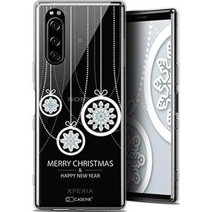 Caseink Beschermhoes voor Sony Xperia 5 (6.1) [gel, HD-motiefprint in Frankrijk, kerstcollectie 2017, Design Christmas Balls - zacht - ultradun]