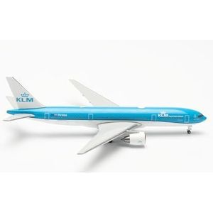 herpa Modelvliegtuig KLM Boeing 777-200 - PH-BQA Albert Plesman, miniatuur op schaal 1:500, verzamelstuk, model zonder standaard, metaal, wit, blauw