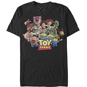 Pixar Unisex Toy Story Running Team Organic T-shirt met korte mouwen, zwart, L