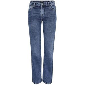 PCKELLY MW Straight Jeans MB402 NOOS, blauw (medium blue denim), 33W x 30L