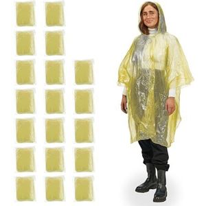 Regenponcho - Set van 20 - Uniseks - Geel - Met Mouwen