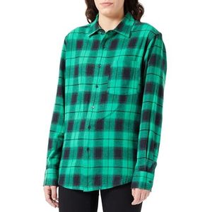 Replay Boyfit geruit hemd voor dames, 020 groen/zwart, XXS
