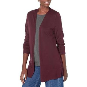 Amazon Essentials Dames Lichtgewicht vest met open voorkant (verkrijgbaar in grote maten), Bordeauxrood, XS