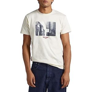 Pepe Jeans Heren T-shirt waard, Beige (Ivoor), M, Beige (Ivoor), M