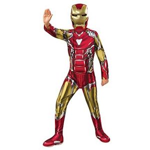 Rubies Iron Man Endgame Klassiek kostuum voor jongens, jumpsuit met print, laarsovertrekken en masker, officieel Marvel voor carnaval, Halloween, verjaardag en Kerstmis