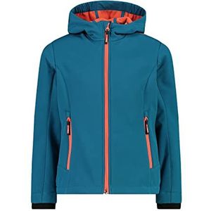 CMP - Softshelljas voor kinderen met vaste capuchon, Deep Lake-Campari, 176