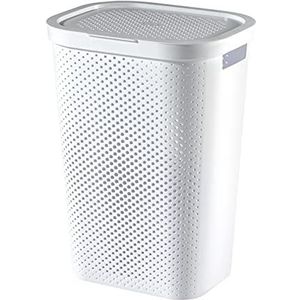 Curver Infinity Dots 100% Gerecycleerde Rechthoekige Wasmand 60 Liter - Wit