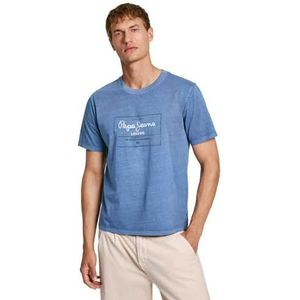 Pepe Jeans Heren Simon Tee, T-shirt, blauw, M, Blauw (Union Blue), M