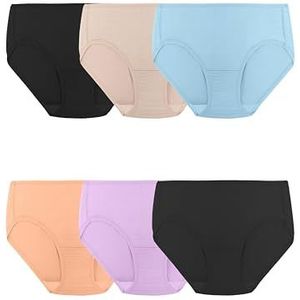 Fruit of the Loom Ademend ondergoed voor dames (regular &, Brief - Cooling Stripes - 6 Pack Verschillende Kleuren, 38