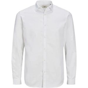 JACK & JONES Heren Jprblacardiff Shirt L/S Noos shirt met lange mouwen, wit, XL