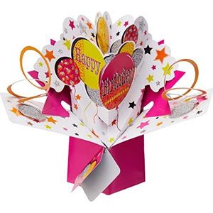 Suki Gifts International Pop Up Card Happy Birthday Ballonnen, veelkleurig, 13 x 21 x 19 cm