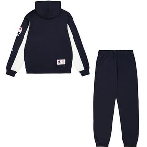 Champion Legacy Retro Sport (220412) - Soft Compact Powerblend Fleece Hooded Trainingspak, Marineblauw/Diepblauw (NNY/BAI/WHT), S Heren FW24, marineblauw/diepblauw (NNY/BAI/WHT), S