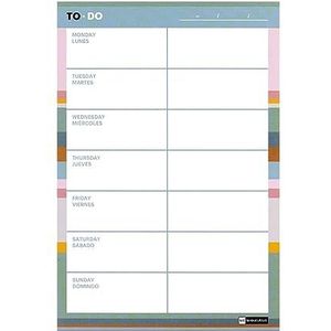 Miquelrius - TO-DO Verticale weekplanner A5, formaat 135 x 200 mm, tijdloze planner, gelijmd, 54 vellen, wit papier 80 g/m²