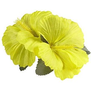 Widmann 1846G Haarspeld, met 2 gele hibiscus-bloemen, haarclip, haarsieraad, Hawaii, themafeest, carnaval