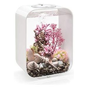 biOrb Life 15 Acryl 15-liter aquarium met witte LED-verlichting, moderne compacte tank voor tafelblad of desktop display, wit
