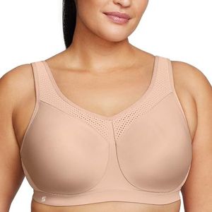 Volledige figuur Plus Size Hoge Impact Wonderwire Sport BH Onderdraad #9066, Café, 80D