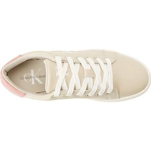 Calvin Klein Jeans Dames Classic Cupsole Laceup Sneaker, eierschaal/Ash Rose, 6.5 UK, Eierschaal Ash Rose, 39.5 EU