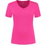 Rogelli Sportshirt Dames Korte Mouw, Hardloopshirt, Sporttop met V-hals, Roze, L