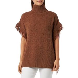 caneva Gaya gebreide poncho voor dames, bruin, XS/S