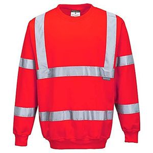 Portwest B303RERL Hi-Vis Sweatshirt, Large, Red