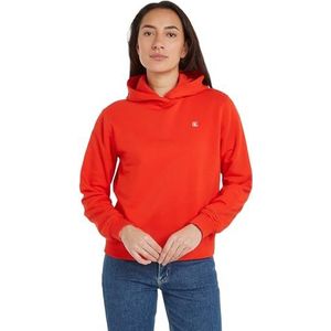 Calvin Klein Jeans Dames Hoodie, Vurig Rood, XXL