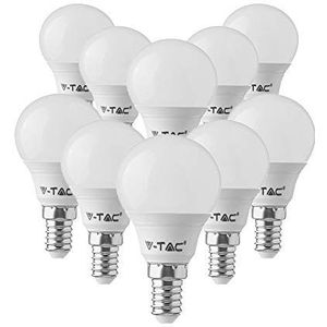 V-TAC E14 LED-lamp P45, druppelvorm, 7W (vervangt 45W), wit, pak van 10, VT-270 6400k