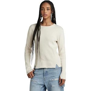 G-STAR RAW Geribbelde jumper, beige (antiek wit D24486-d563-g286), XS