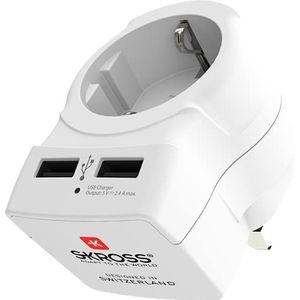 SKROSS - Reisadapter - Europa Naar Verenigd Koninkrijk (UK) Reisadapter + 2xUSB 2400 MA