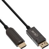 InLine® DisplayPort naar HDMI AOC converter kabel, 4K/60Hz, zwart, 10m