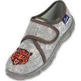 BECK - Jungle - Huisschoenen - Grijs/Donkergijs/Oranje - Velcro Sluiting, Textiel, Ronde Neus