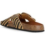 Geox Dames D New BRIONIA B B Flat Sandal, LT Sand/Black, 41 EU, Lt Sand Black, 41 EU