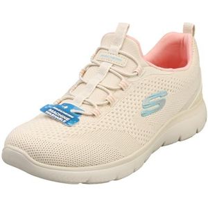 Skechers Dames Summits Nieuw, Natuurlijke Knit/Roze & Aqua Trim, 5 UK, Natuurlijke Gebreide Roze Aqua Trim, 38 EU