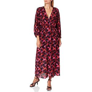 Replay dames jurk, 010 zwart/rood/cyclamen, XL