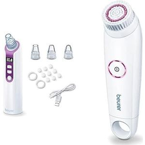 Beurer FC 41 poriënreiniger, elektrische mee-eterverwijderaar voor poriëndiepe reiniging, 5 intensiteitsniveaus, elk huidtype & Beurer FC 45 borstelkop, nabestelset voor gebruik met de Beurer FC 45