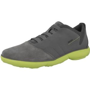 Geox U Nebula B Sneakers voor heren, charcoal/limegroen, 44 EU, Charcoal Lime Green, 44 EU