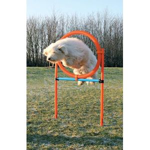 Trixie 3208 Dog Activity Agility Ring, kunststof, 115 × Ø 3 cm, Ø 65 cm, blauw/oranje