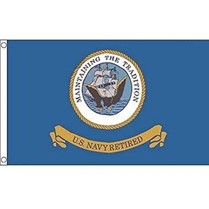 Amerikaanse marine gepensioneerde vlag 150x90 cm - Amerikaanse legervlaggen 90 x 150 cm - Banner 3x5 ft Hoge kwaliteit - AZ FLAG