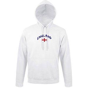 supportershop Sweat volwassenen capuchon wit Engeland voetbal