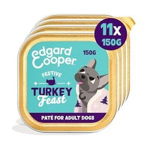 Edgard & Cooper Graanvrij Adult Natuurvoeding voor honden, 150g x 11 Verse kalkoen, Gezonde, smakelijke en evenwichtige voeding, Hoge kwaliteit eiwitten
