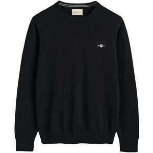 GANT Heren Classic Cotton C-Neck Pullover, zwart, XL