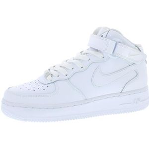 Nike AIR Force 1 MID LE (GS) basketbalschoen, wit/wit, maat 36 UK, Wit, 39 EU