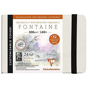 Clairefontaine 975440C - Notitieboek met tekenpapier, 24 pagina's, 10 x 15 cm, 300 g + 32 visitekaartjes om uit te trekken