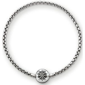 Thomas Sabo Unisex armband Karma Beads zwart 925 sterling zilver KA0002-001-12, 15,00 cm, email, zonder steen