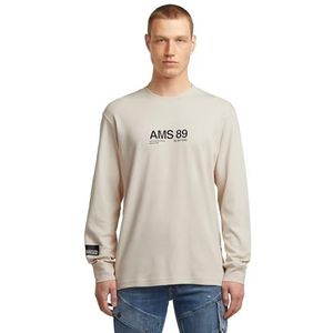 G-STAR AMS 89 LS R T T-shirt, wit (Dk Talc D26867-d976-a488), XS heren, wit (Dk Talc D26867-d976-a488), XS