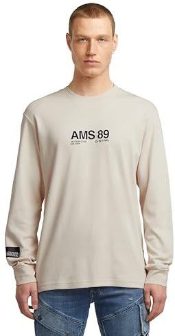 G-STAR AMS 89 LS R T T-shirt, wit (Dk Talc D26867-d976-a488), XS heren, wit (Dk Talc D26867-d976-a488), XS