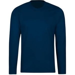 Trigema Shirt met lange mouwen voor heren van 100% katoen - ook in grote maten - longsleeve - 636501, nachtblauw, 4XL