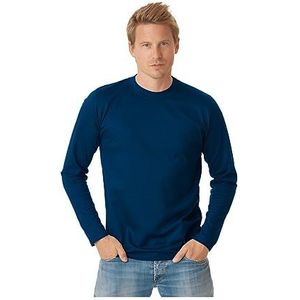 Trigema Shirt met lange mouwen voor heren van 100% katoen - ook in grote maten - longsleeve - 636501, nachtblauw, S